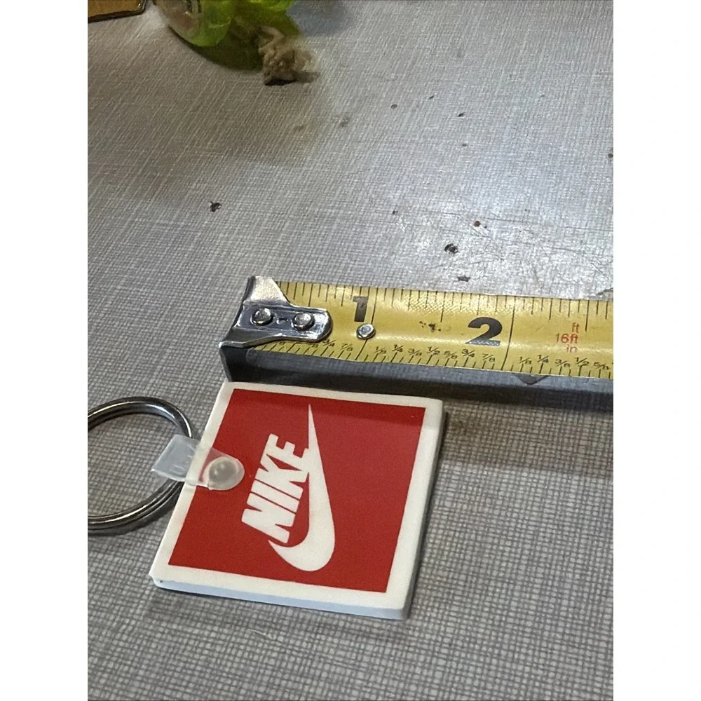 Rare Vintage Nike Swoosh Logo Square Rubber Promo Keychain Keyring